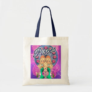 Cute Pisces Zodiac Bag With Two Mermaids