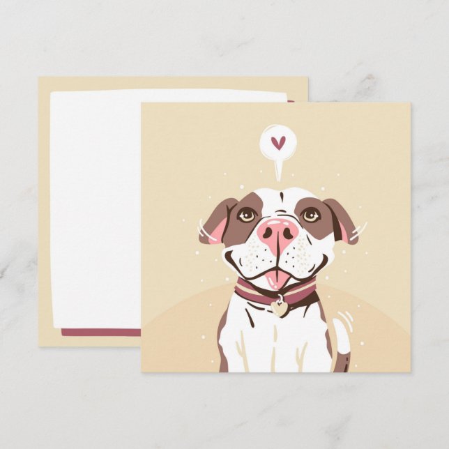 Cute Pit Bull Card (Front/Back)