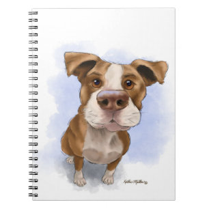 Cute Pit Bull Cartoon Notebook
