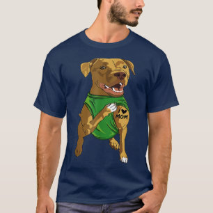 Cute Pit bull Dog Tattoo I Love Mum Pitbull Dog Lo T-Shirt