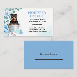 Cute Pit Bull Terrier Pet Groomer Spa Appointment Business Card
