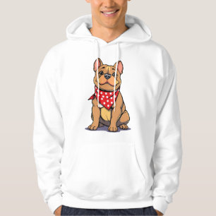 Cute Pitbull Bulldog with Bandanna Funny Dog Lover Hoodie
