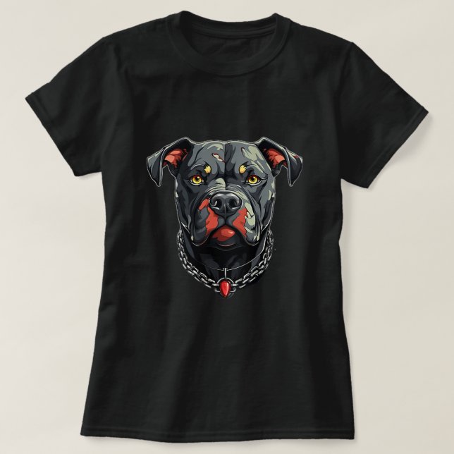 Cute Pitbull Dog Dogs Pitbulls T-Shirt (Design Front)