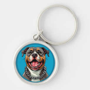 Cute Pitbull dog Key Ring