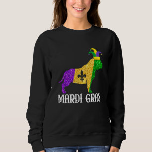 Cute Pitbull Dog Lover Mardi Gras Party Jester Mas Sweatshirt