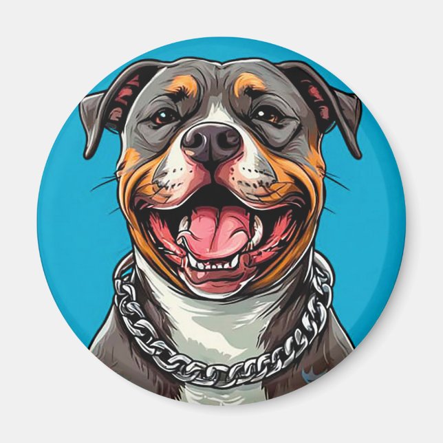 Cute Pitbull dog Magnet (Front)