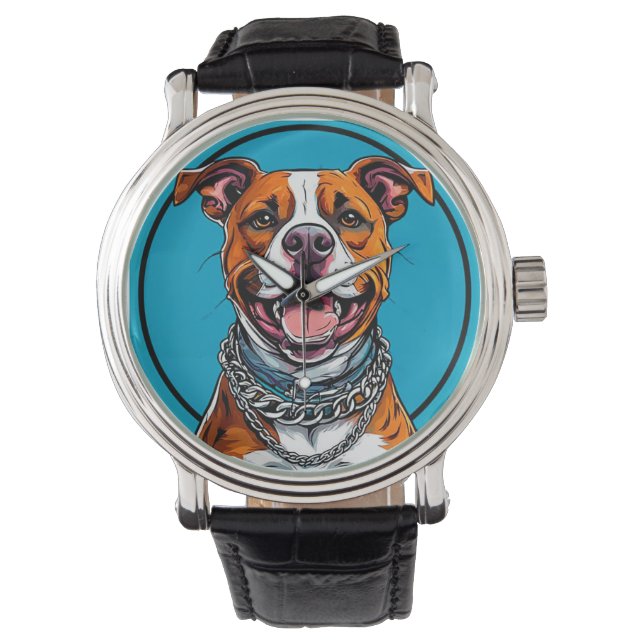 Cute Pitbull dog Watch (Front)