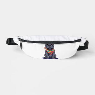 Cute Pitbull Frenchie Dog with Bandanna Art Bum Bags