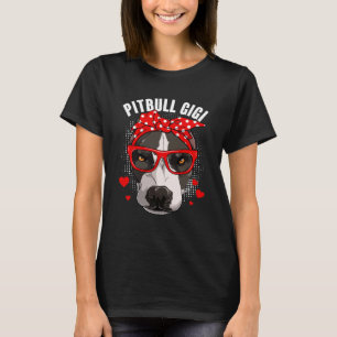Cute Pitbull Gigi Dog  Family Matching Mothers Day T-Shirt