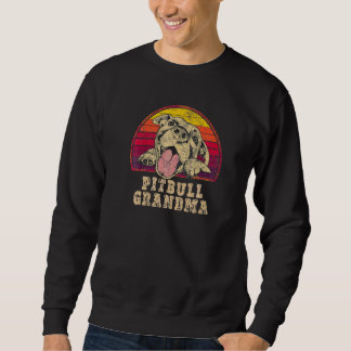 Cute Pitbull Grandma  Retro Pitbull Puppy Grandmot Sweatshirt