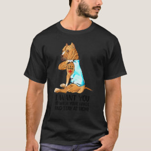 Cute Pitbull Pittie I'm A Nurse Wash Your Hands Ta T-Shirt