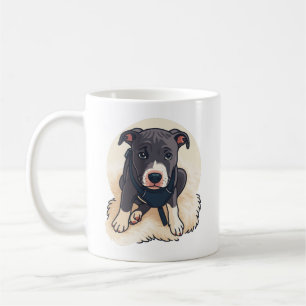 Cute Pitbull Puppy Dog Cartoon Design Coffee Mug