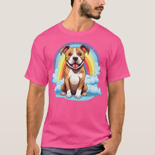 Cute Pitbull Rainbow Cloud Puppy Dog Kawaii Animal T-Shirt