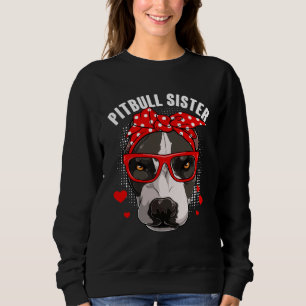 Cute Pitbull Sister Dog  Family Matching Mothers D Sweatshirt