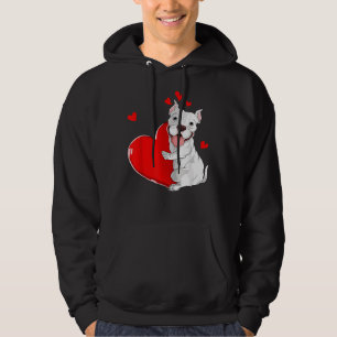 Cute Pitbull Valentines Day Holding Heart My Valen Hoodie