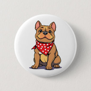 Cute Pitbull with Bandanna  Adorable Dog Lover Gif 6 Cm Round Badge