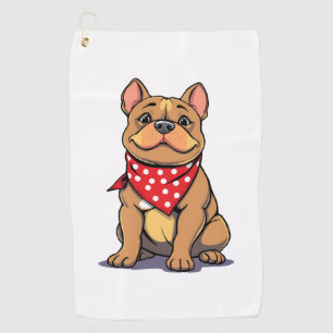 Cute Pitbull with Bandanna Adorable Dog Lover Gif Golf Towel