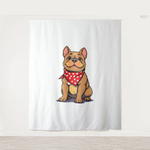Cute Pitbull with Bandanna Adorable Dog Lover Gif Tapestry