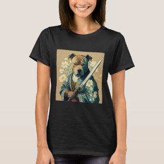 Cute pitbull with katana blade T-Shirt