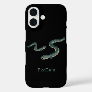 Cute "PixEels" Pixelated Eels Graphic iPhone 16 Case