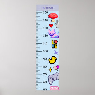 Cute Pixel Art Growth Chart Centimetre
