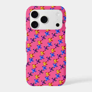 Cute Pixel Butterfly Pattern Hot Pink Background