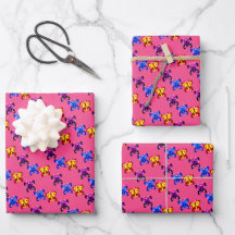 Cute Pixel Butterfly Pattern Hot Pink Background