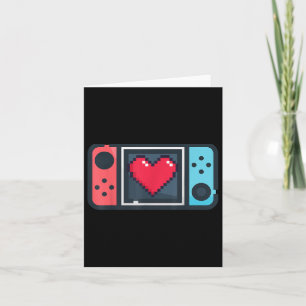 Cute Pixel Heart Gamer Valentines Day T For Men Wo Card