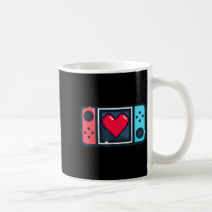 Cute Pixel Heart Gamer Valentines Day T For Men Wo Coffee Mug