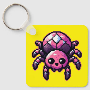 Cute Pixel Spider Key Ring