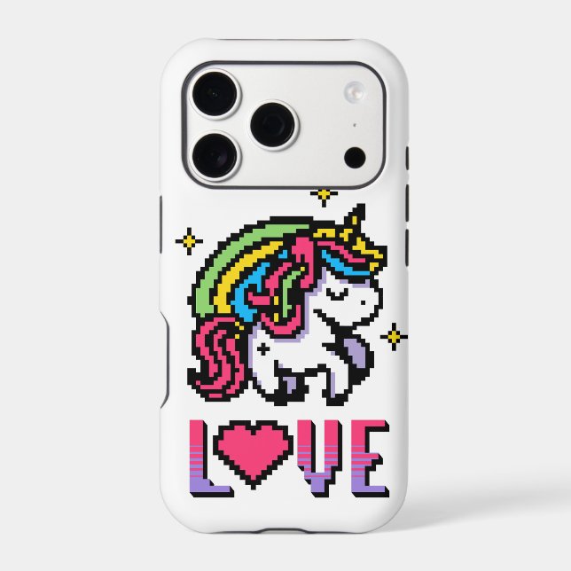 Cute Pixel Unicorn Love Retro Gaming (Back)