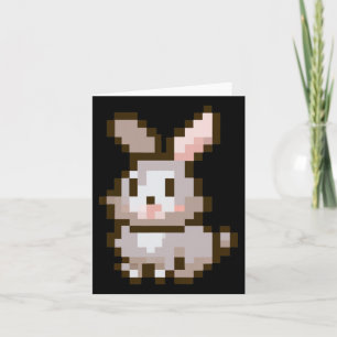 Cute Pixelated Easter Video Game Easter Bunny Gami Card