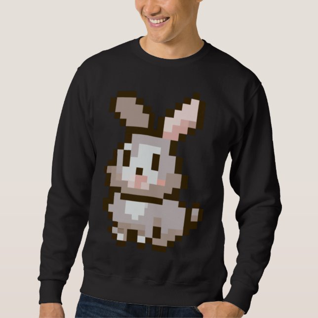 cute Pixelated Easter Video Game Easter Bunny Gami Sweatshirt (Front)