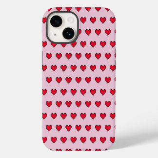 Cute pixelated heart shape iPhone 14 case