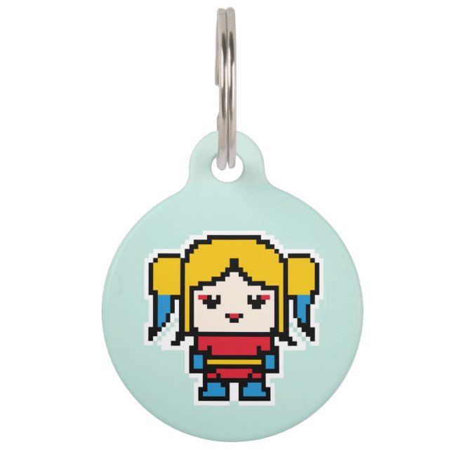 Cute pixeled bad girl pet tag (Front)
