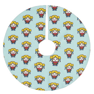 Cute pixeled bad girl throw pillow pocket watch se brushed polyester tree skirt