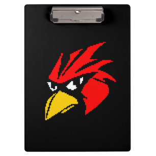 Cute pixeled bird face clipboard