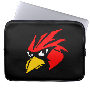 Cute pixeled bird face laptop sleeve