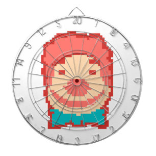 Cute pixeled clown face  dartboard
