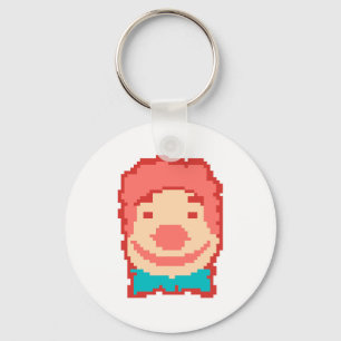 Cute pixeled clown face  key ring