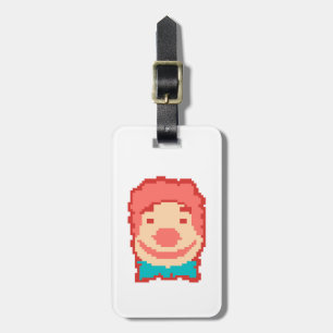 Cute pixeled clown face  luggage tag