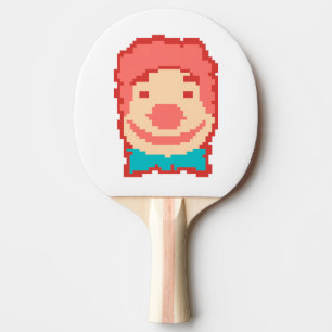Cute pixeled clown face  throw pillow ping pong paddle