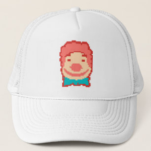 Cute pixeled clown face  throw pillow trucker hat