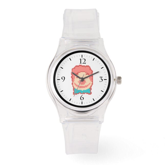 Cute pixeled clown face  watch (Front)