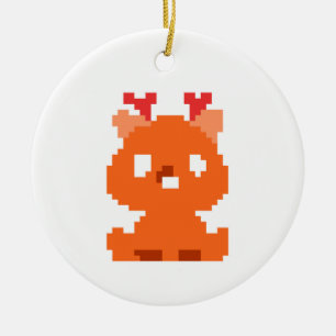 Cute pixeled deer baby ceramic tree decoration