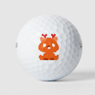 Cute pixeled deer baby playing cards watch golf balls