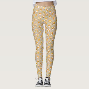 Cute pixeled dog face leggings