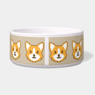 Cute pixeled dog face throw pillow