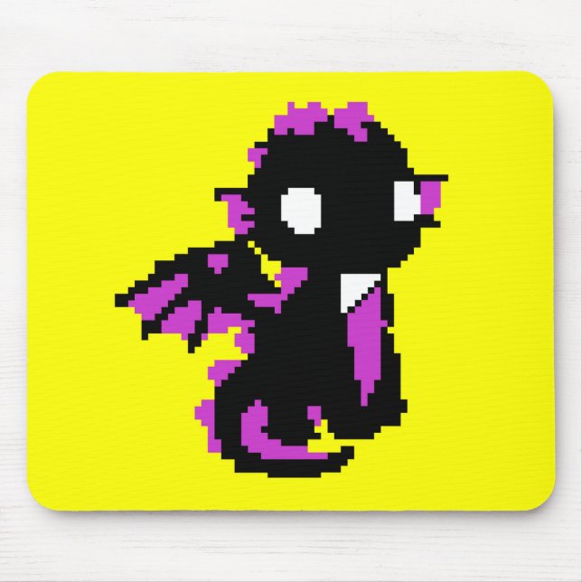 Cute pixeled dragon baby mouse pad (Front)