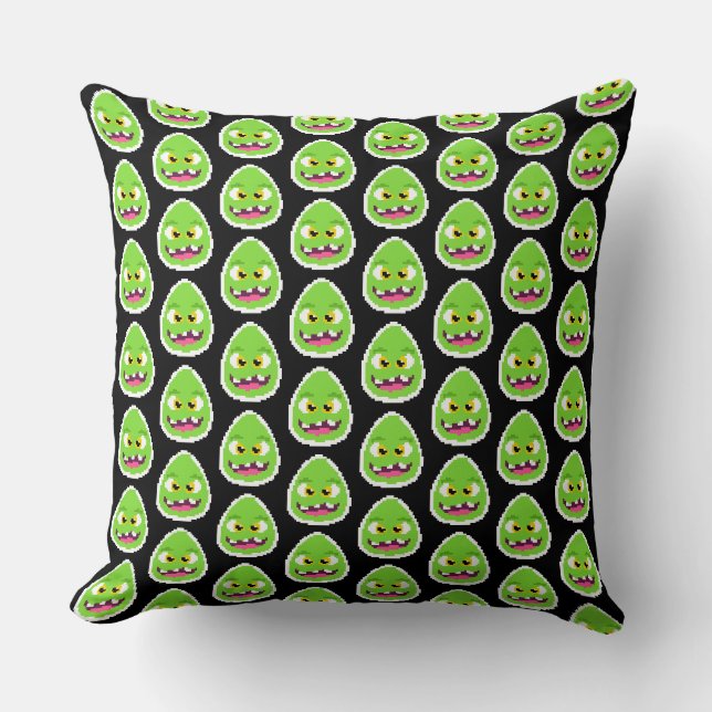 Cute pixeled egg monster cushion (Front)